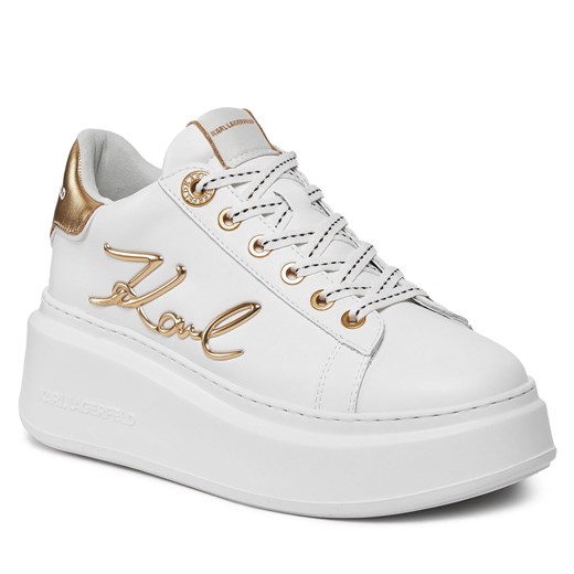 Sneakersy KARL LAGERFELD KL63510A White Lthr w/Gold 01G Karl Lagerfeld 36 eobuwie.pl