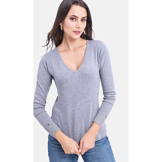 ASSUILI Sweter w kolorze szarym ze sklepu Limango Polska w kategorii Swetry damskie - zdjęcie 168121999