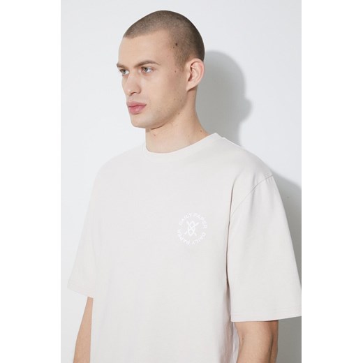 Daily Paper t-shirt bawełniany Circle SS męski kolor beżowy z nadrukiem 2412009 ze sklepu PRM w kategorii T-shirty męskie - zdjęcie 168126399