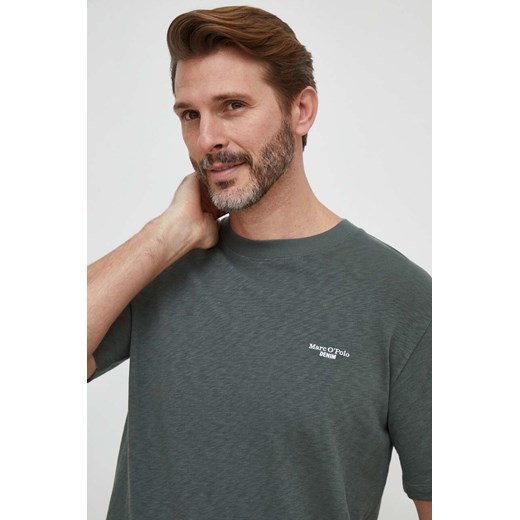 Marc O&apos;Polo t-shirt bawełniany męski kolor zielony gładki ze sklepu ANSWEAR.com w kategorii T-shirty męskie - zdjęcie 168131255