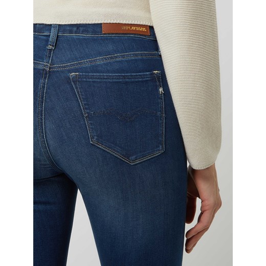 Jeansy z wysokim stanem o kroju skinny fit z dodatkiem streczu model ‘Luzien’ Replay 27/30 promocja Peek&Cloppenburg 