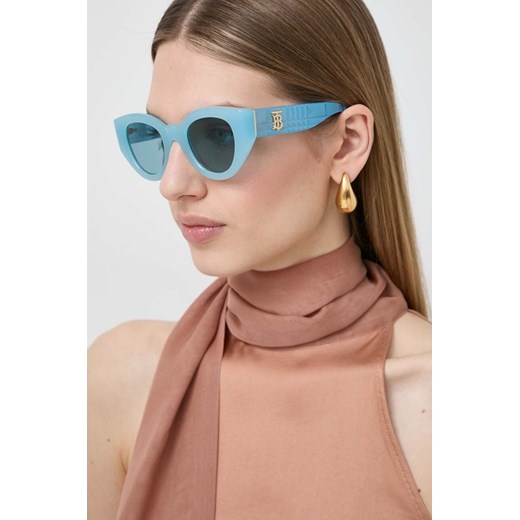 Burberry okulary przeciwsłoneczne MEADOW damskie kolor niebieski 0BE4390 ze sklepu PRM w kategorii Okulary przeciwsłoneczne damskie - zdjęcie 168134646