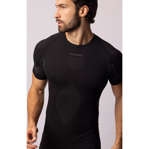 Termoaktywna koszulka męska z krótkim rękawem czarno-szara Breeze, Kolor czarno-szary, Rozmiar L, Spaio ze sklepu Primodo w kategorii T-shirty męskie - zdjęcie 168135607