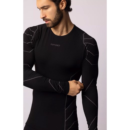 Termoaktywna koszulka męska z długim rękawem czarno-szara Rapid, Kolor czarno-szary, Rozmiar L, Spaio ze sklepu Primodo w kategorii Bielizna termoaktywna męska - zdjęcie 168135626