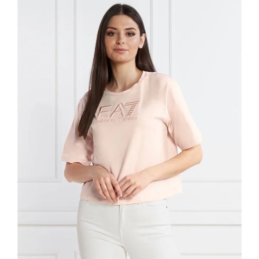 Bluzka damska Emporio Armani różowa z krótkim rękawem