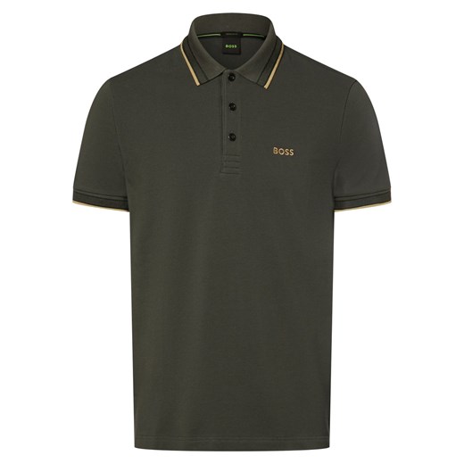 BOSS Green Męska koszulka polo - Paddy Mężczyźni Bawełna khaki jednolity ze sklepu vangraaf w kategorii T-shirty męskie - zdjęcie 168136919