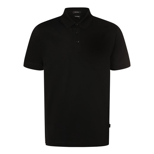 BOSS Męska koszulka polo - Parlay 143 Mężczyźni Bawełna czarny jednolity ze sklepu vangraaf w kategorii T-shirty męskie - zdjęcie 168136926