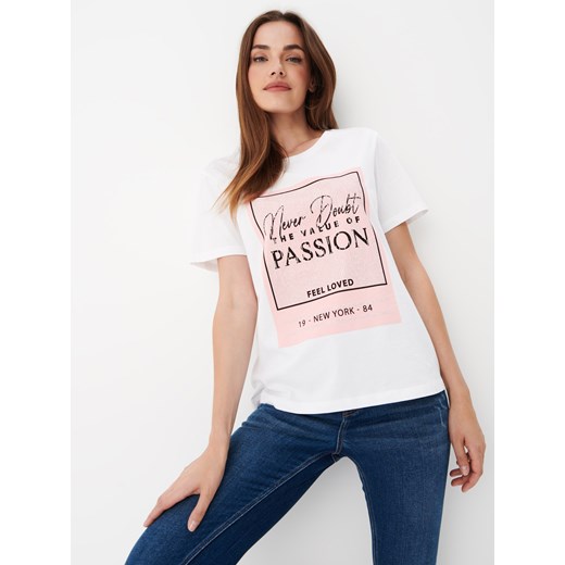 Mohito - T-shirt z aplikacją - Biały Mohito XS Mohito promocja