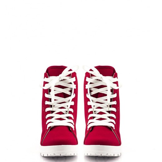Czerwone Trampki Red Heeled Sneakers born2be-pl czerwony na platformie