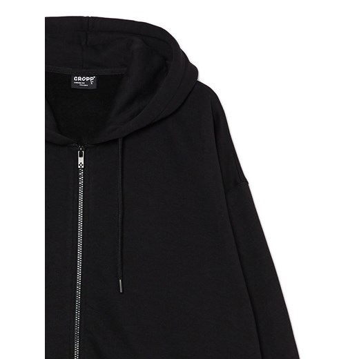 Cropp - Czarna rozpinana bluza z kapturem - czarny ze sklepu Cropp w kategorii Bluzy męskie - zdjęcie 168151819