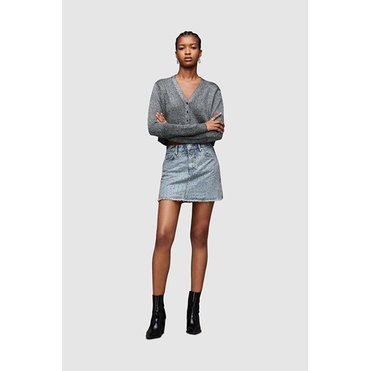 AllSaints spódnica jeansowa WENDEL kolor niebieski mini prosta ze sklepu ANSWEAR.com w kategorii Spódnice - zdjęcie 168154478