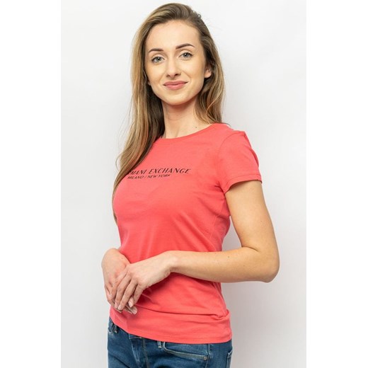 t-shirt damski armani exchange 8nytab yjg3z różowy ze sklepu Royal Shop w kategorii Bluzki damskie - zdjęcie 168157849