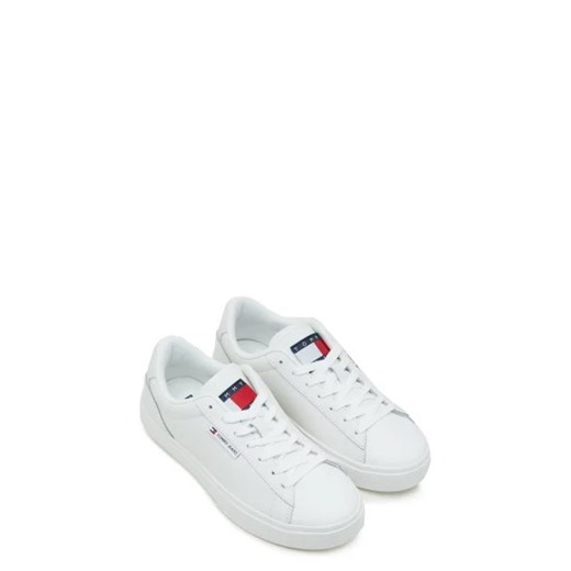 Buty sportowe damskie białe Tommy Jeans sneakersy na platformie wiązane 