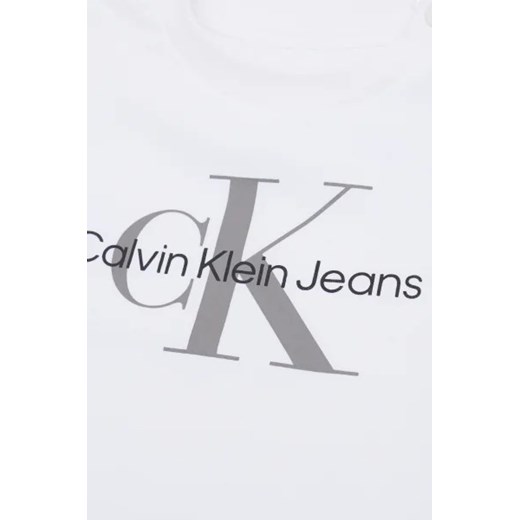 Bluzka dziewczęca Calvin Klein z napisami z krótkimi rękawami 