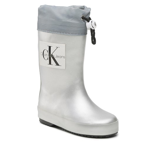 Kalosze Calvin Klein Jeans Rain Boot V3X6-80425-0083 M Silver 904 32 wyprzedaż eobuwie.pl