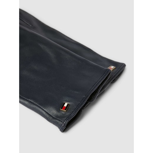 Rękawiczki skórzane z detalem z logo model ‘Essential Flag’ Tommy Hilfiger M/L okazyjna cena Peek&Cloppenburg 