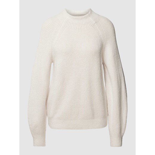 Sweter z dzianiny z dodatkiem wełny lana i prążkowaną fakturą ze sklepu Peek&Cloppenburg  w kategorii Swetry damskie - zdjęcie 168178528