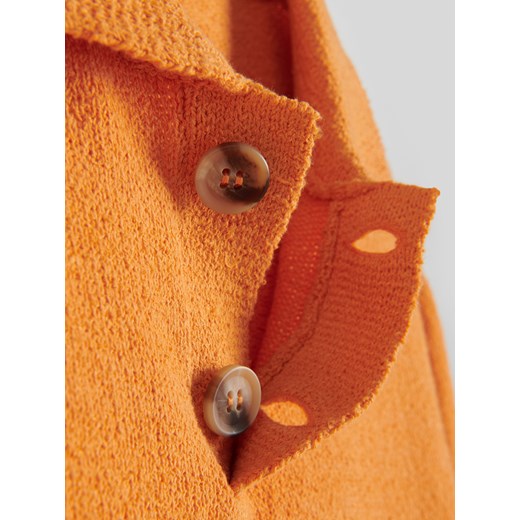 Sweter męski pomarańczowa Reserved z dekoltem w serek 