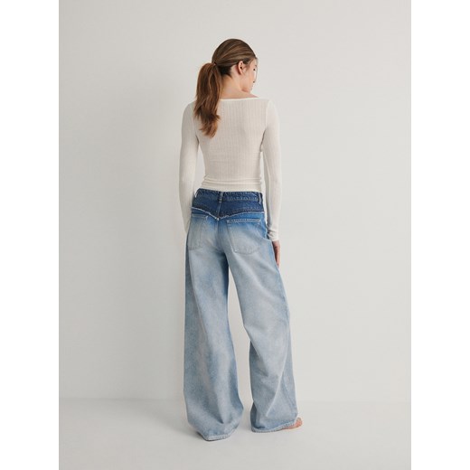 Jeansy damskie Reserved niebieskie 