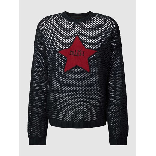 Sweter z dzianiny z wyhaftowanym logo ze sklepu Peek&Cloppenburg  w kategorii Swetry męskie - zdjęcie 168186699