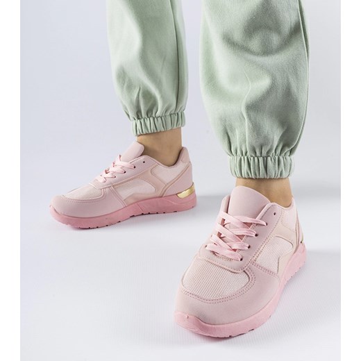 Różowe sneakersy z łączonych materiałów Gallo ze sklepu gemre w kategorii Buty sportowe damskie - zdjęcie 168187887