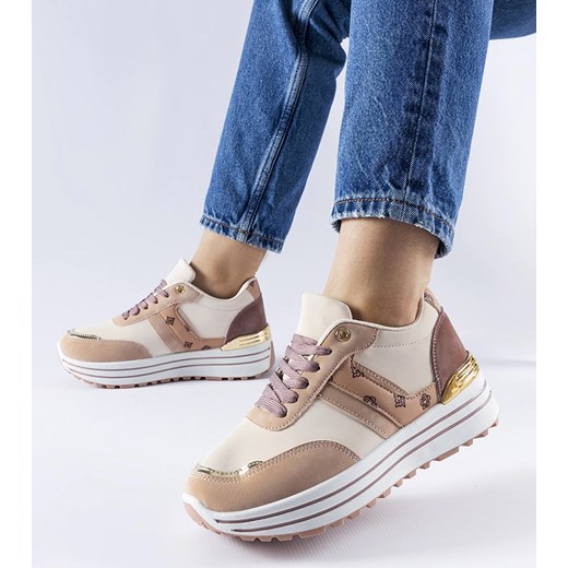 Różowo-beżowe buty na platformie Provinciale ze sklepu gemre w kategorii Buty sportowe damskie - zdjęcie 168187928