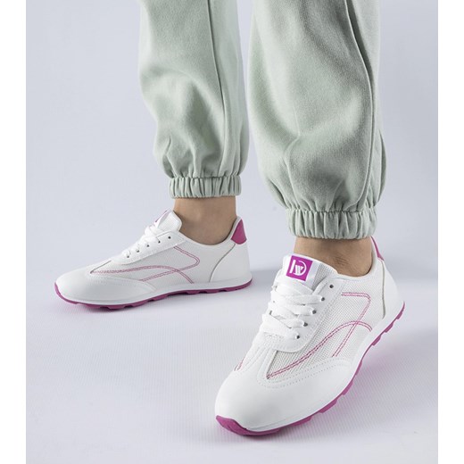 Buty sportowe damskie Gemre sneakersy z tworzywa sztucznego wiązane na płaskiej podeszwie 