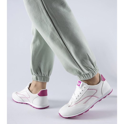 Buty sportowe damskie białe Gemre sneakersy na wiosnę wiązane 