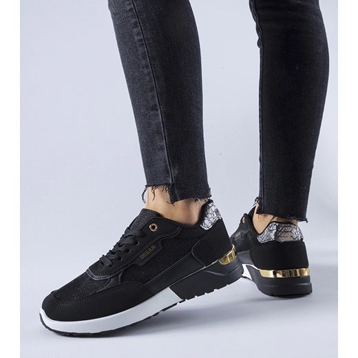 Czarne brokatowe sneakersy Roganzuolo ze sklepu gemre w kategorii Buty sportowe damskie - zdjęcie 168188095