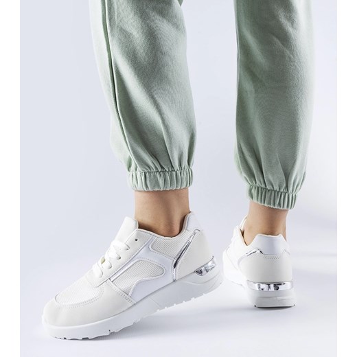 Białe sneakersy z łączonych materiałów Gallo ze sklepu gemre w kategorii Buty sportowe damskie - zdjęcie 168188147