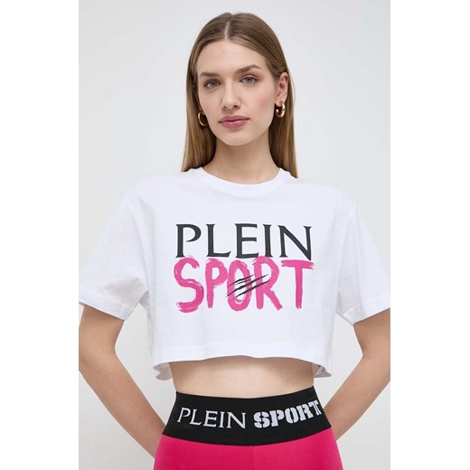 PLEIN SPORT t-shirt bawełniany damski kolor biały Plein Sport S ANSWEAR.com