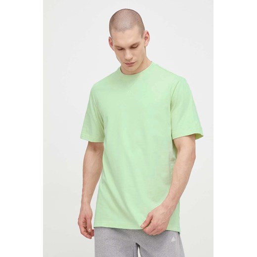 adidas t-shirt bawełniany męski kolor zielony gładki IR9111 ze sklepu ANSWEAR.com w kategorii T-shirty męskie - zdjęcie 168210406
