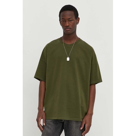 American Vintage t-shirt bawełniany T-SHIRT ML COL ROND męski kolor zielony gładki MFIZ02AE24 ze sklepu ANSWEAR.com w kategorii T-shirty męskie - zdjęcie 168210489