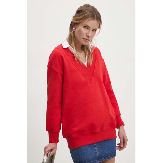Answear Lab bluza damska kolor czerwony gładka Answear Lab XSS ANSWEAR.com