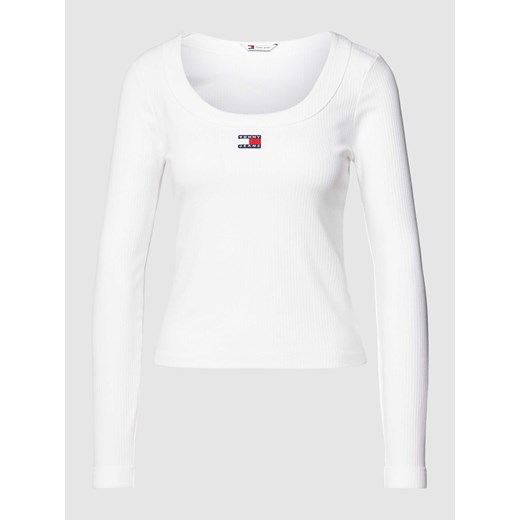 Bluzka z długim rękawem i wyhaftowanym logo ze sklepu Peek&Cloppenburg  w kategorii Bluzki damskie - zdjęcie 168221427