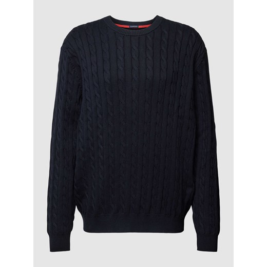 Sweter z dzianiny z wzorem warkocza ze sklepu Peek&Cloppenburg  w kategorii Swetry męskie - zdjęcie 168221738