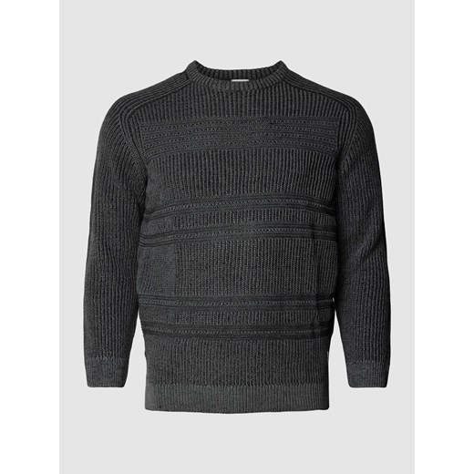 Sweter z dzianiny PLUS SIZE z okrągłym dekoltem model ‘DAVIS’ ze sklepu Peek&Cloppenburg  w kategorii Swetry męskie - zdjęcie 168223628