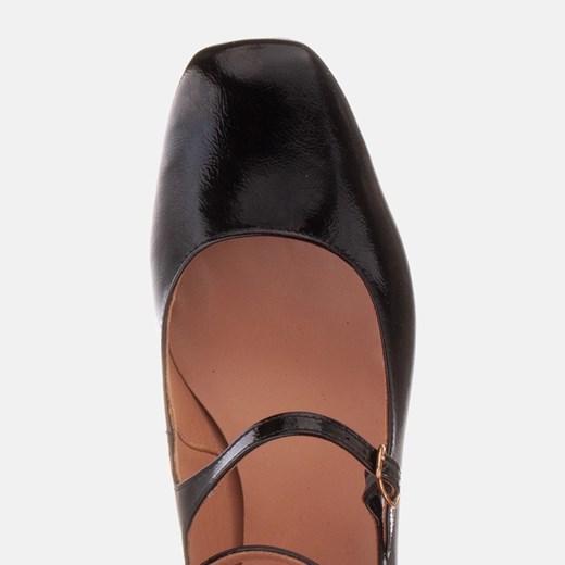 Czółenka czarne Marco Shoes na obcasie eleganckie z klamrą 