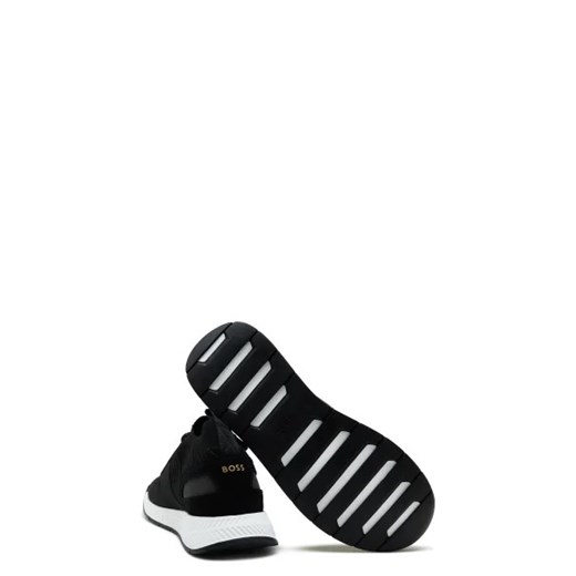 Buty sportowe męskie czarne BOSS HUGO z tworzywa sztucznego sznurowane 
