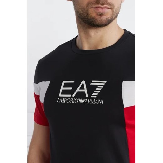 T-shirt męski Emporio Armani czarny bawełniany z krótkim rękawem