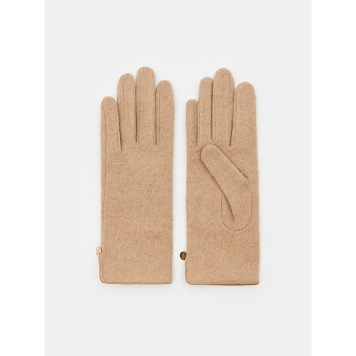 Mohito - Beżowe rękawiczki z wełną - beżowy ze sklepu Mohito w kategorii Rękawiczki damskie - zdjęcie 168230755
