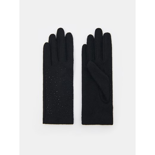 Mohito - Czarne rękawiczki z wełną - Czarny Mohito S Mohito