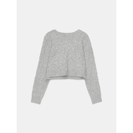 Mohito - Szary krótki sweter - szary ze sklepu Mohito w kategorii Swetry damskie - zdjęcie 168236529