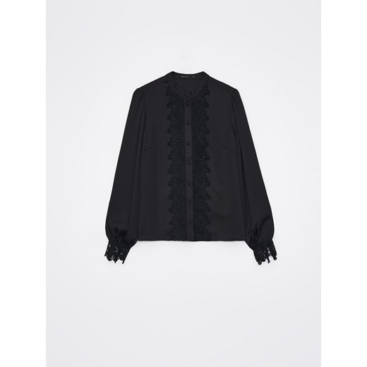 Mohito - Czarna bluzka z koronką - czarny ze sklepu Mohito w kategorii Bluzki damskie - zdjęcie 168236676
