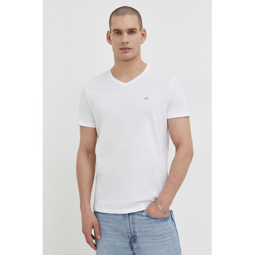 Diesel t-shirt bawełniany 3-pack męski kolor biały gładki ze sklepu ANSWEAR.com w kategorii T-shirty męskie - zdjęcie 168246366