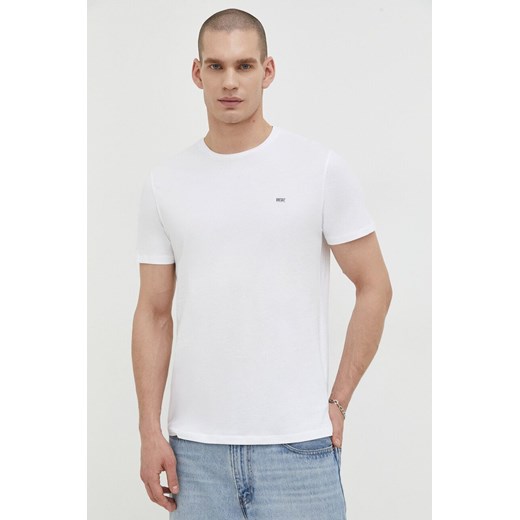 Diesel t-shirt bawełniany 3-pack męski kolor biały gładki ze sklepu ANSWEAR.com w kategorii T-shirty męskie - zdjęcie 168246376