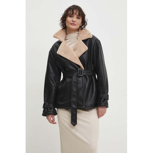 Answear Lab kurtka damska kolor czarny przejściowa oversize ze sklepu ANSWEAR.com w kategorii Kurtki damskie - zdjęcie 168246466