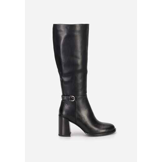 Czarne kozaki damskie skórzane Callope V2 Zapatos 39 Zapatos wyprzedaż