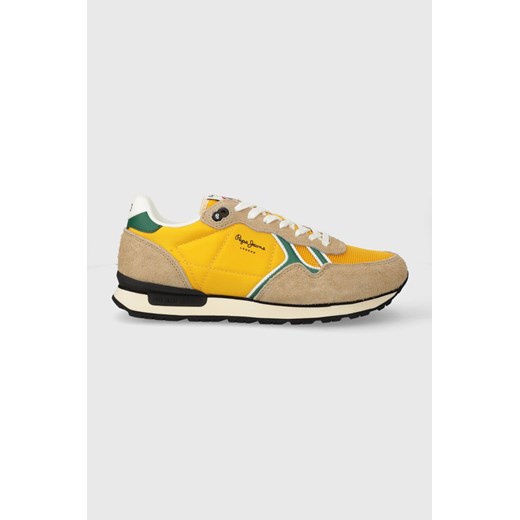 Pepe Jeans sneakersy PMS31046 kolor żółty BRIT FUN M ze sklepu ANSWEAR.com w kategorii Buty sportowe męskie - zdjęcie 168250579