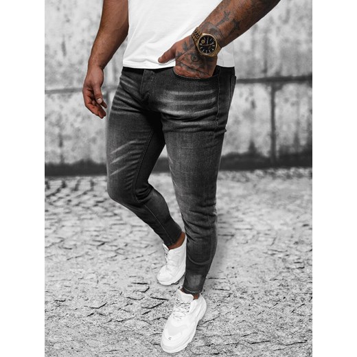 Spodnie jeansowe męskie czarne OZONEE NB/MP0199N ze sklepu ozonee.pl w kategorii Jeansy męskie - zdjęcie 168254299